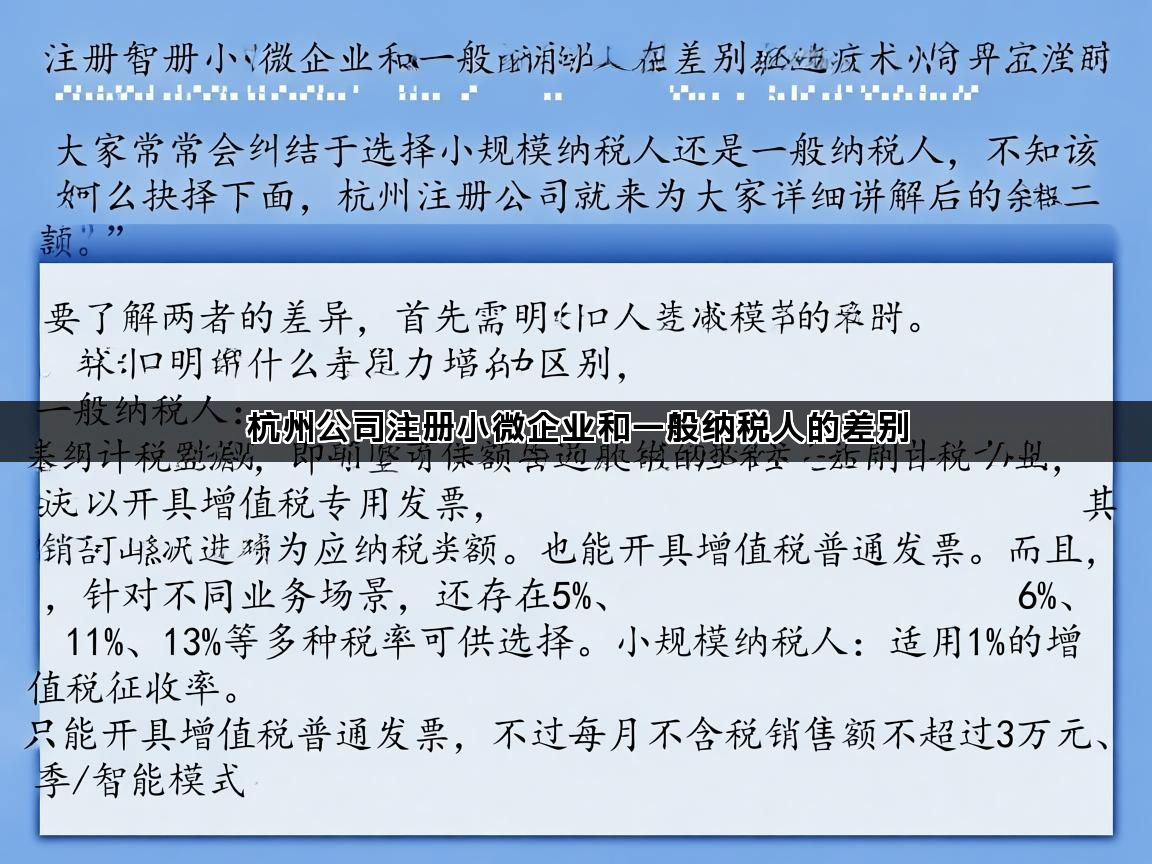 杭州公司注册小微企业和一般纳税人的差别(图1)