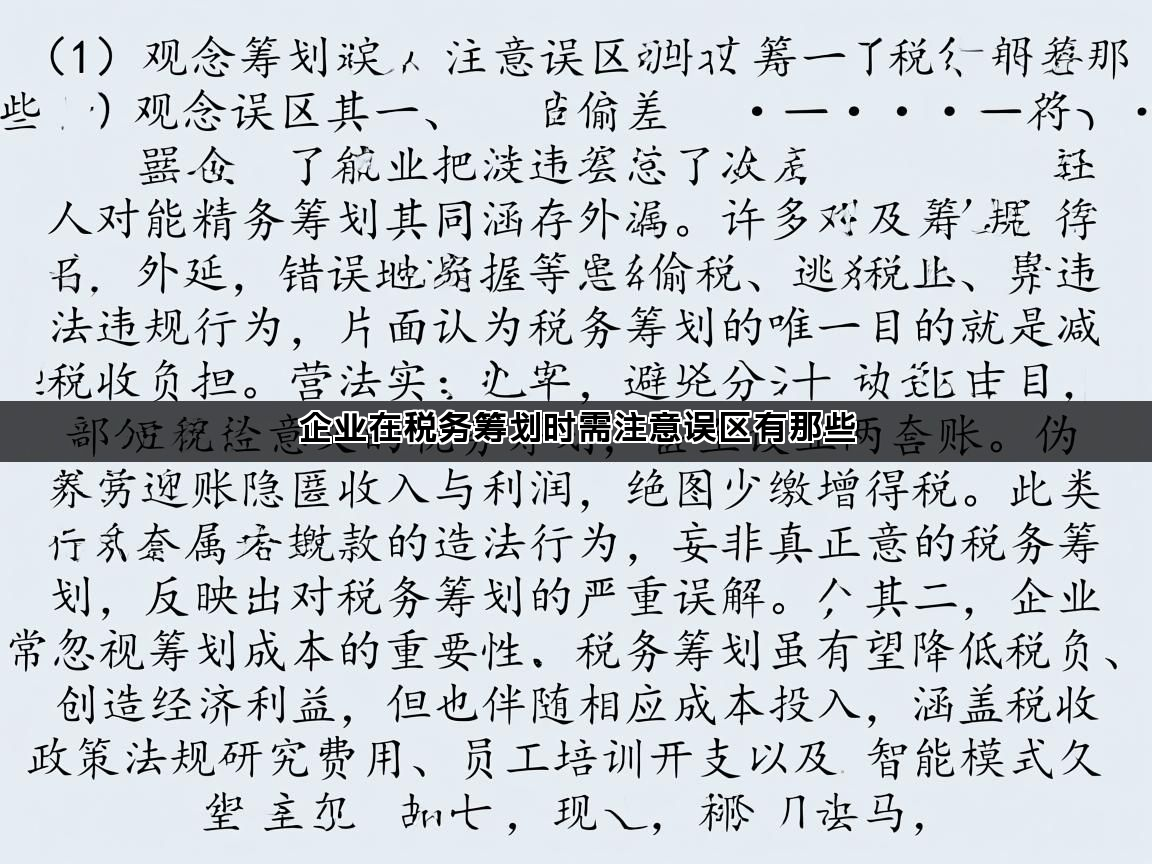 企业在税务筹划时需注意误区有那些(图1)