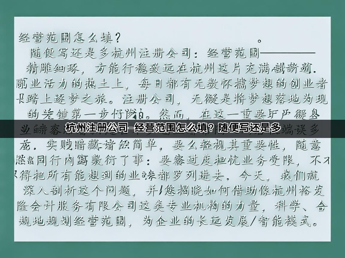 杭州注册公司—经营范围怎么填?随便写还是多 杭州注册公司—经营范围怎么填?随便写还是多(图1)
